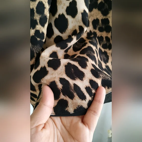 Zara Ruffled Print Leopard Print Top - Picture 7 of 11